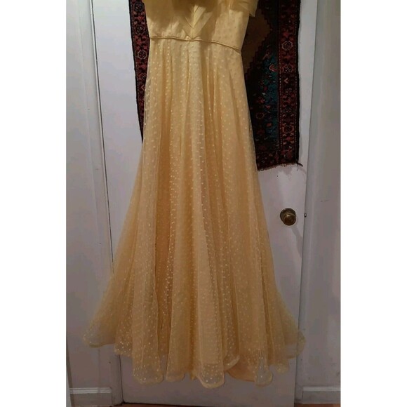 Rose Taft Vintage Couture Fashions Yellow Ball Gown Pageant Dress WORN ONCE EUC - Picture 3 of 7